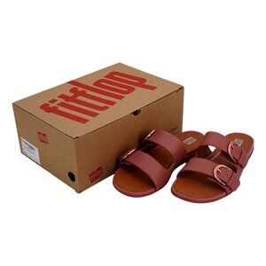 FitFlop Women's Gracie Buckle Leather Slide Sandal, Warm Rose, Size 8 (Pre-owned